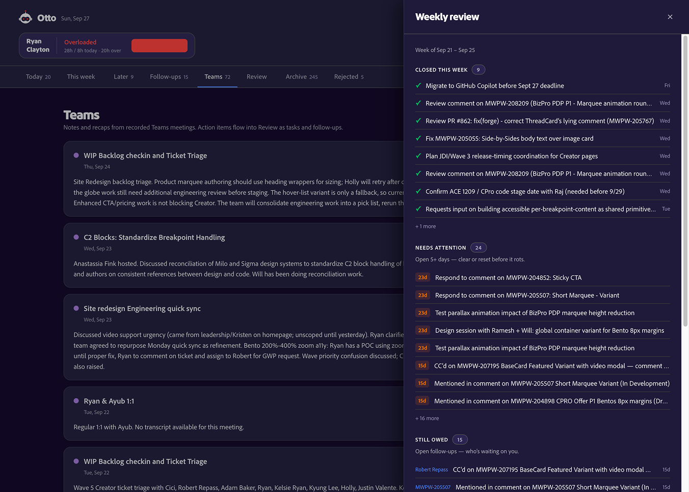 Otto — Weekly review